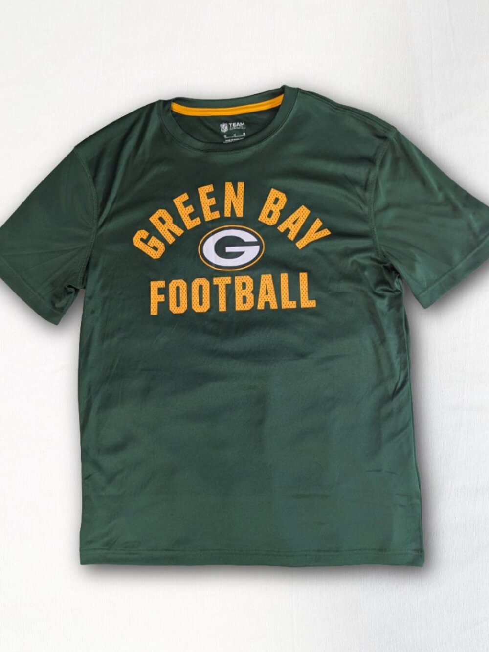 NFL Team Apparel Green Bay Packers Football Tee Men's M Green Gold Short Sleeve